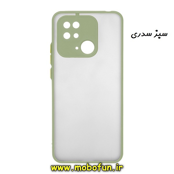 قاب گوشی Xiaomi Redmi 10C شیائومی طرح پشت مات محافظ لنز دار دور سیلیکونی سبز سدری کد 30