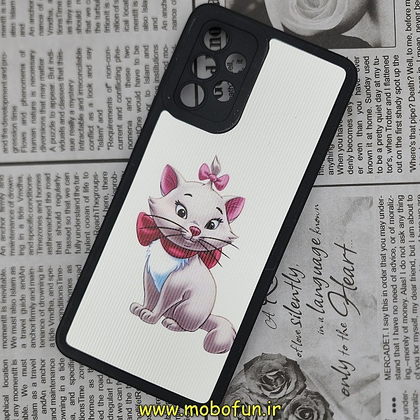 قاب گوشی Galaxy A32 4G سامسونگ فانتزی ژله ای چرمی طرح گربه محافظ لنز دار کد 490
