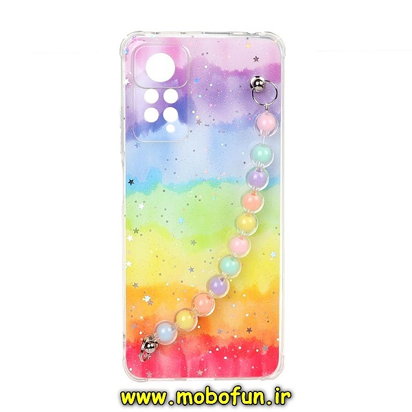 قاب گوشی Redmi Note 11 Pro 4G Global - Redmi Note 11 Pro 5G Global شیائومی ماربل طرح آبرنگی دستبند مرواریدی آویزدار زنجیری محافظ لنزدار کد 162