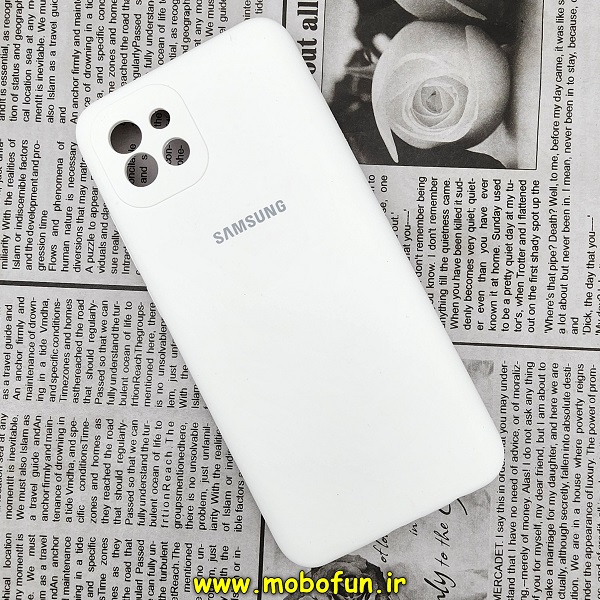 قاب گوشی Galaxy A03 2022 سامسونگ سیلیکونی اورجینال سورا Sora پاک کنی درجه یک زیربسته محافظ لنز دار سفید کد 28