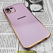 قاب گوشی Galaxy A03 2022 سامسونگ طرح ژله ای مای کیس گلد لاین دور طلایی محافظ لنز دار یاسی کد 37
