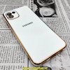 قاب گوشی Galaxy A03 2022 سامسونگ طرح ژله ای مای کیس گلد لاین دور طلایی محافظ لنز دار سفید کد 38