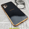 قاب گوشی Galaxy A13 4G سامسونگ طرح ژله ای مای کیس گلد لاین دور طلایی محافظ لنز دار مشکی کد 212