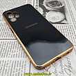 قاب گوشی Galaxy A13 4G سامسونگ طرح ژله ای مای کیس گلد لاین دور طلایی محافظ لنز دار مشکی کد 212