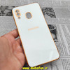 قاب گوشی Galaxy A20 - Galaxy A30 سامسونگ طرح ژله ای مای کیس گلد لاین دور طلایی محافظ لنز دار سفید کد 295