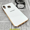 قاب گوشی Galaxy A20 - Galaxy A30 سامسونگ طرح ژله ای مای کیس گلد لاین دور طلایی محافظ لنز دار سفید کد 295