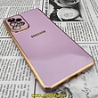 قاب گوشی Galaxy A73 5G سامسونگ طرح ژله ای مای کیس گلد لاین دور طلایی محافظ لنز دار یاسی کد 142