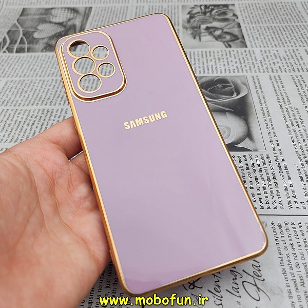 قاب گوشی Galaxy A73 5G سامسونگ طرح ژله ای مای کیس گلد لاین دور طلایی محافظ لنز دار یاسی کد 142