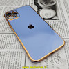 قاب گوشی iPhone 11 Pro Max آیفون طرح ژله ای مای کیس گلد لاین دور طلایی محافظ لنز دار آبی سیرا کد 384