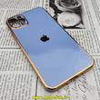 قاب گوشی iPhone 11 Pro Max آیفون طرح ژله ای مای کیس گلد لاین دور طلایی محافظ لنز دار آبی سیرا کد 384