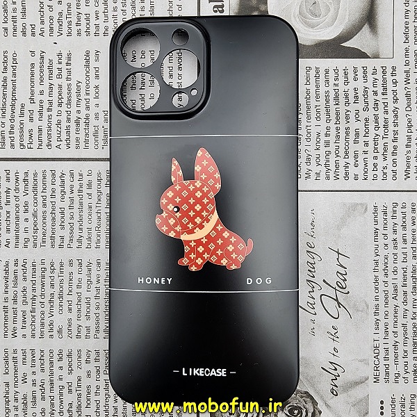 قاب گوشی iPhone 13 Pro Max آیفون ژله ای طرح دار محافظ لنز دار مات HONEY DOG کد 278