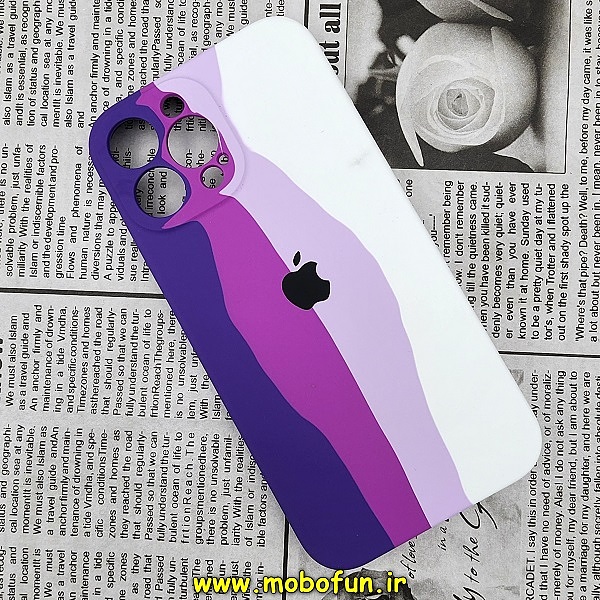 قاب گوشی iPhone 13 Pro Max آیفون سیلیکونی اورجینال رنگین کمانی پاک کنی درجه یک زیربسته محافظ لنز دار کد 280