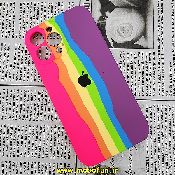 قاب گوشی iPhone 13 Pro Max آیفون سیلیکونی اورجینال رنگین کمانی پاک کنی درجه یک زیربسته محافظ لنز دار کد 281