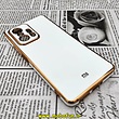 قاب گوشی Xiaomi Mi 11T - Mi 11T Pro شیائومی طرح ژله ای مای کیس گلد لاین دور طلایی محافظ لنز دار سفید کد 174