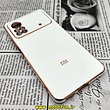 قاب گوشی Poco X4 Pro 5G شیائومی طرح ژله ای مای کیس گلد لاین دور طلایی محافظ لنز دار سفید کد 228