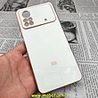 قاب گوشی Poco X4 Pro 5G شیائومی طرح ژله ای مای کیس گلد لاین دور طلایی محافظ لنز دار سفید کد 228