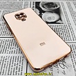 قاب گوشی Redmi Note 9s - Redmi Note 9 Pro شیائومی طرح ژله ای مای کیس گلد لاین دور طلایی محافظ لنز دار گلبهی کد 601