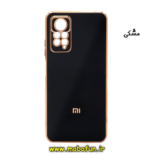 قاب گوشی Redmi Note 11 Pro 4G Global - Redmi Note 11 Pro 5G Global شیائومی طرح ژله ای مای کیس گلد لاین دور طلایی محافظ لنز دار مشکی کد 180