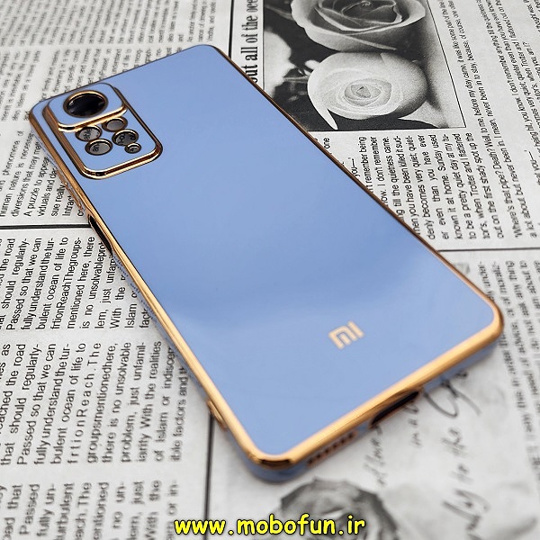 قاب گوشی Redmi Note 11 Pro 4G Global - Redmi Note 11 Pro 5G Global شیائومی طرح ژله ای مای کیس گلد لاین دور طلایی محافظ لنز دار آبی سیرا کد 181
