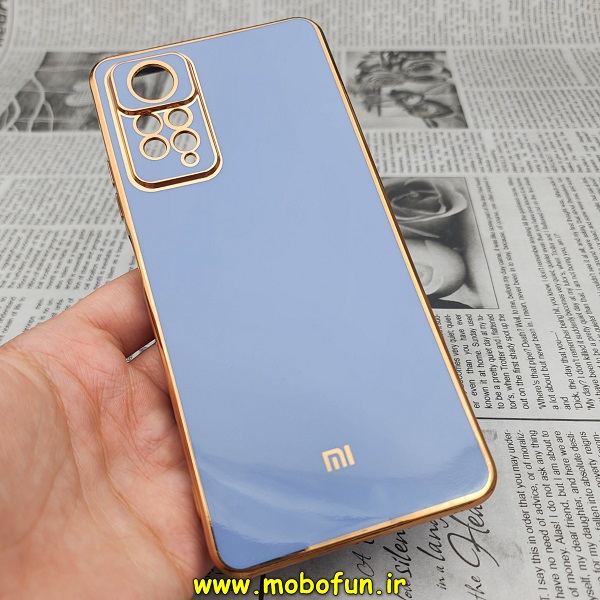 قاب گوشی Redmi Note 11 Pro 4G Global - Redmi Note 11 Pro 5G Global شیائومی طرح ژله ای مای کیس گلد لاین دور طلایی محافظ لنز دار آبی سیرا کد 181