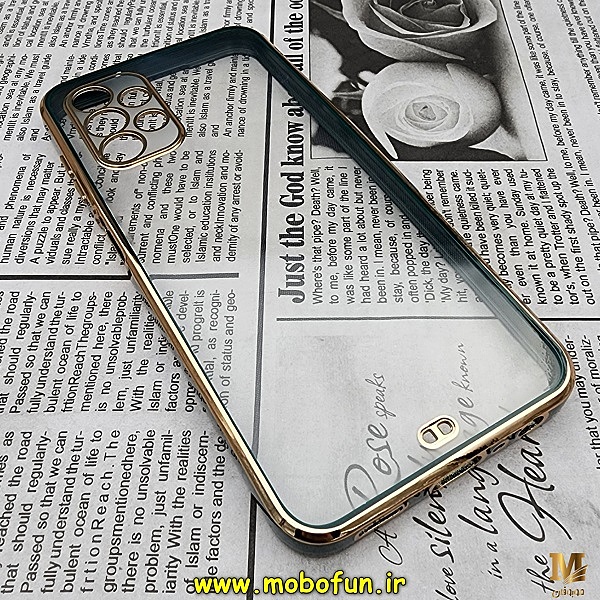 قاب گوشی Galaxy A13 4G سامسونگ طرح الکتروپلیتینگ ژله ای شفاف اورجینال یونیک کیس Unique Case محافظ لنز دار سبز کد 235
