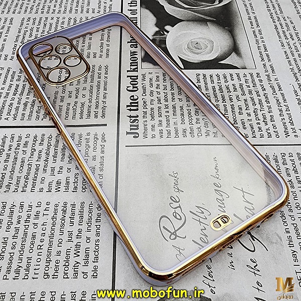 قاب گوشی Galaxy A13 4G سامسونگ طرح الکتروپلیتینگ ژله ای شفاف اورجینال یونیک کیس Unique Case محافظ لنز دار یاسی کد 236