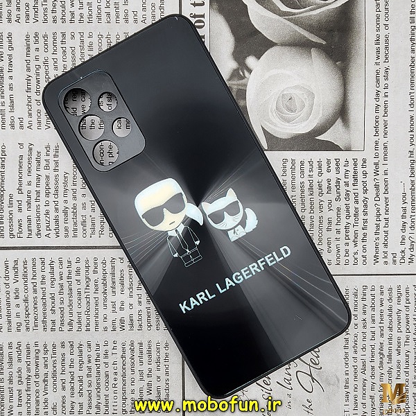 قاب گوشی Galaxy A32 4G سامسونگ لیزری محافظ لنز دار دور سیلیکونی طرح کارل لاجرفلد KARL LAGERFELD کد 530
