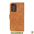 کیف گوشی Galaxy A33 5G سامسونگ مگنتی طرح چرم کتابی محافظ لنزدار عسلی کد 186