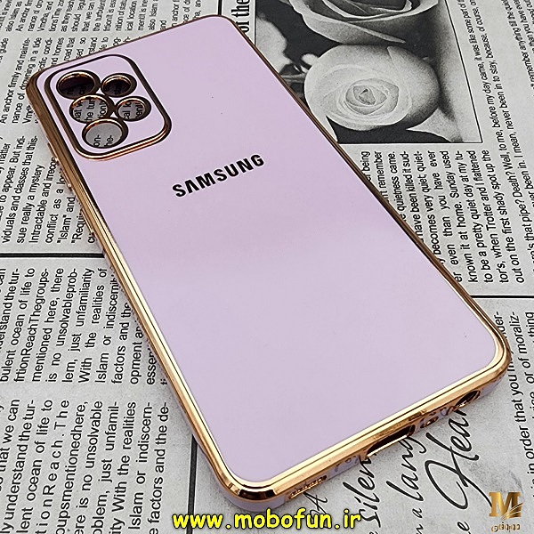 قاب گوشی Galaxy A52 4G - Galaxy A52 5G - Galaxy A52S سامسونگ طرح ژله ای مای کیس گلد لاین دور طلایی محافظ لنز دار یاسی کد 697