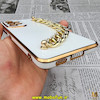 قاب گوشی Galaxy A53 5G سامسونگ طرح مای کیس گلد لاین لاکچری دستبندی کارتیر نگینی محافظ لنز دار سفید کد 242