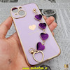 قاب گوشی iPhone 14 آیفون طرح مای کیس گلد لاین لاکچری دستبندی زنجیری قلبی مخملی آویزدار محافظ لنز دار یاسی کد 11