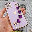 قاب گوشی iPhone 14 آیفون طرح مای کیس گلد لاین لاکچری دستبندی زنجیری قلبی مخملی آویزدار محافظ لنز دار یاسی کد 11