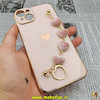 قاب گوشی iPhone 14 Max آیفون طرح مای کیس گلد لاین لاکچری دستبندی زنجیری قلبی مخملی آویزدار محافظ لنز دار گلبهی کد 11