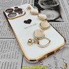 قاب گوشی iPhone 14 Pro آیفون طرح مای کیس گلد لاین لاکچری دستبندی زنجیری قلبی مخملی آویزدار محافظ لنز دار سفید کد 13