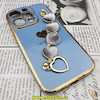 قاب گوشی iPhone 14 Pro آیفون طرح مای کیس گلد لاین لاکچری دستبندی زنجیری قلبی مخملی آویزدار محافظ لنز دار آبی سیرا کد 14
