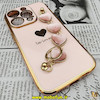 قاب گوشی iPhone 14 Pro آیفون طرح مای کیس گلد لاین لاکچری دستبندی زنجیری قلبی مخملی آویزدار محافظ لنز دار گلبهی کد 15