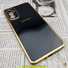 قاب گوشی Galaxy M52 5G سامسونگ طرح ژله ای مای کیس گلد لاین دور طلایی محافظ لنز دار مشکی کد 5