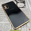 قاب گوشی Galaxy M52 5G سامسونگ طرح ژله ای مای کیس گلد لاین دور طلایی محافظ لنز دار مشکی کد 5
