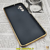 قاب گوشی Galaxy M52 5G سامسونگ طرح ژله ای مای کیس گلد لاین دور طلایی محافظ لنز دار مشکی کد 5