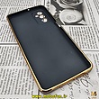 قاب گوشی Galaxy M52 5G سامسونگ طرح ژله ای مای کیس گلد لاین دور طلایی محافظ لنز دار مشکی کد 5