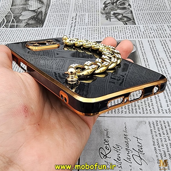قاب گوشی Poco X3 NFC - Poco X3 Pro شیائومی طرح مای کیس گلد لاین لاکچری دستبندی کارتیر نگینی محافظ لنز دار مشکی کد 1053