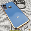 قاب گوشی Xiaomi Redmi Note 8 - Redmi Note 8 2021 شیائومی طرح ژله ای مای کیس گلد لاین دور طلایی محافظ لنز دار آبی سیرا کد 562