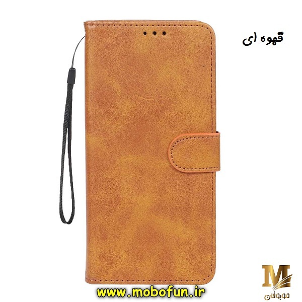کیف گوشی Redmi Note 11 4G - Redmi Note 11S شیائومی مگنتی طرح چرم کتابی محافظ لنزدار قهوه ای کد 277