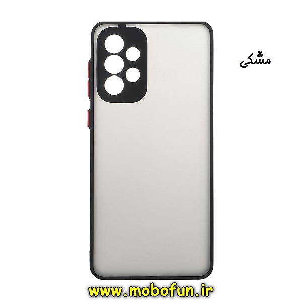 قاب گوشی Galaxy A73 5G سامسونگ طرح پشت مات محافظ لنز دار دور سیلیکونی مشکی کد 148