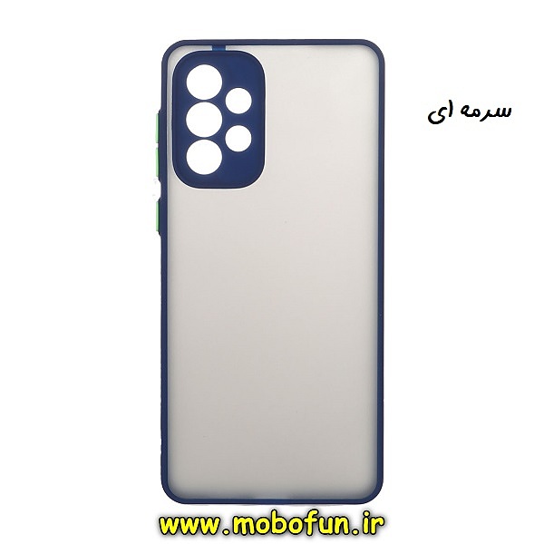 قاب گوشی Galaxy A73 5G سامسونگ طرح پشت مات محافظ لنز دار دور سیلیکونی سرمه ای کد 149