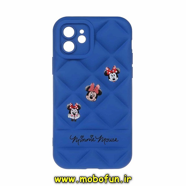 قاب گوشی iPhone 12 آیفون پافر PUFFER طرح مینی موس Minnie Mouse محافظ لنز دار آبی کد 614