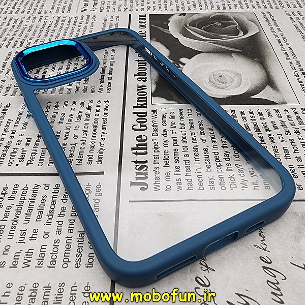 قاب گوشی iPhone 11 Pro آیفون اورجینال متال کیس Metal طرح پشت طلق شفاف دور سیلیکونی سرمه ای کد 237