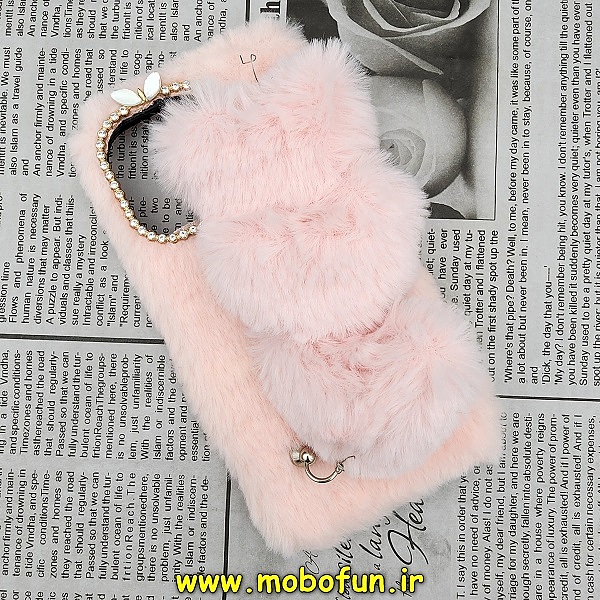 قاب گوشی iPhone 13 Pro آیفون طرح پشمالو لاکچری دستبندی قلبی نگین دار صورتی کد 244