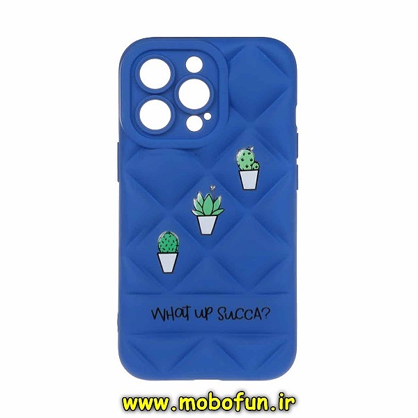 قاب گوشی iPhone 13 Pro Max آیفون پافر PUFFER طرح کاکتوس محافظ لنز دار آبی کد 301