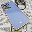 قاب گوشی Xiaomi Mi 11T - Mi 11T Pro شیائومی طرح ژله ای مای کیس گلد لاین دور طلایی محافظ لنز دار آبی سیرا کد 187